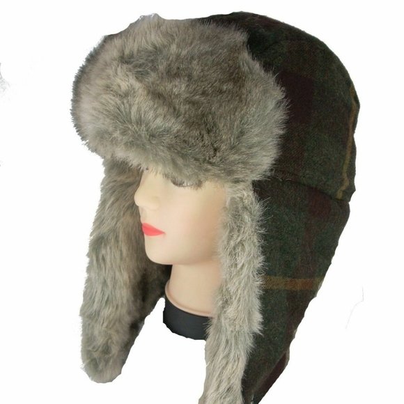 Woolrich Trapper Aviator Wool Plaid Hat 